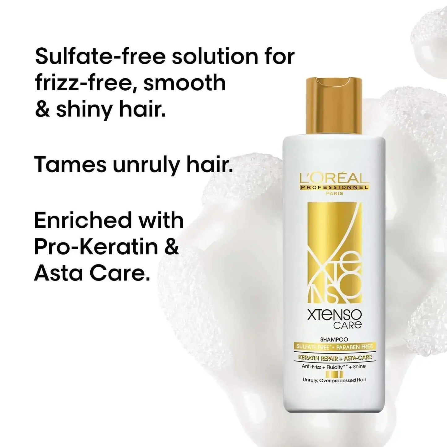 L'Oreal Professionnel Xtenso Care Sulfate-Free Shampoo 250ml | GOLD | For All Hair Types | Pro-Keratin + Strength Care - Sellzova