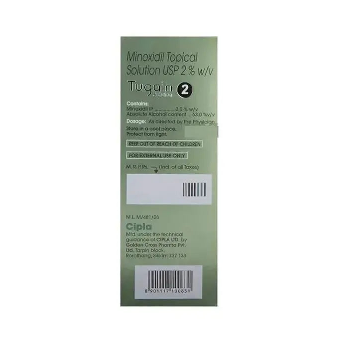 Tugain 2% Minoxidil Solution 60ml – Gentle Hair Regrowth Treatment for Thinning Hair - Sellzova