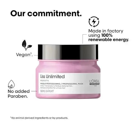 L’Oréal Professionnel Série Expert Liss Unlimited Mask 250 ml | Pro‑Keratin Smoothing Hair Mask for Frizzy, Unruly Hair - Sellzova