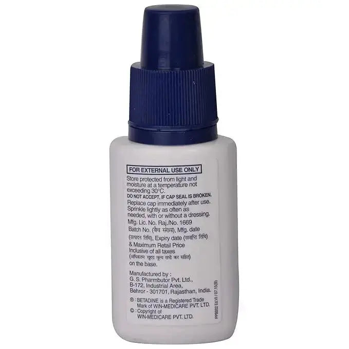 Betadine Antiseptic Powder 10g – Pack of 2 | Povidone Iodine 2.5% | Wound Healing & Infection Protection V2deliver.com