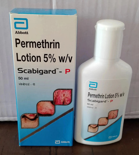 Scabigard-P Permethrin Lotion 5% for Scabies Treatment – Fast Relief from Mites & Itching (50ml × 4 Pack) - Sellzova