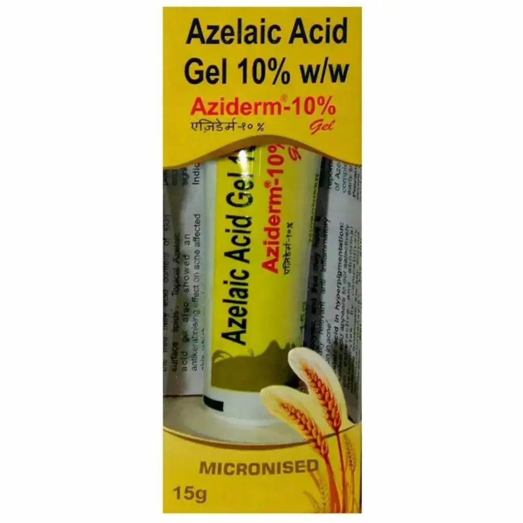 Sellzova Azelaic Acid Gel 10% w/w box with tube inside on a clean white background – Sellzova skincare product for acne and blemish treatment