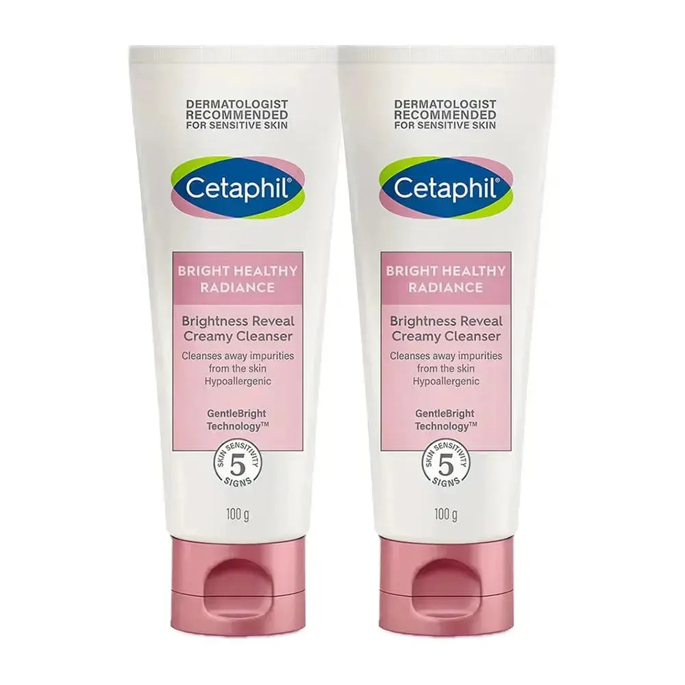 Cetaphil Brightness Reveal Creamy Cleanser 100ml (Pack of 2) | Gentle Skin Brightening Face Wash with Niacinamide & White Sea Daffodil - Sellzova