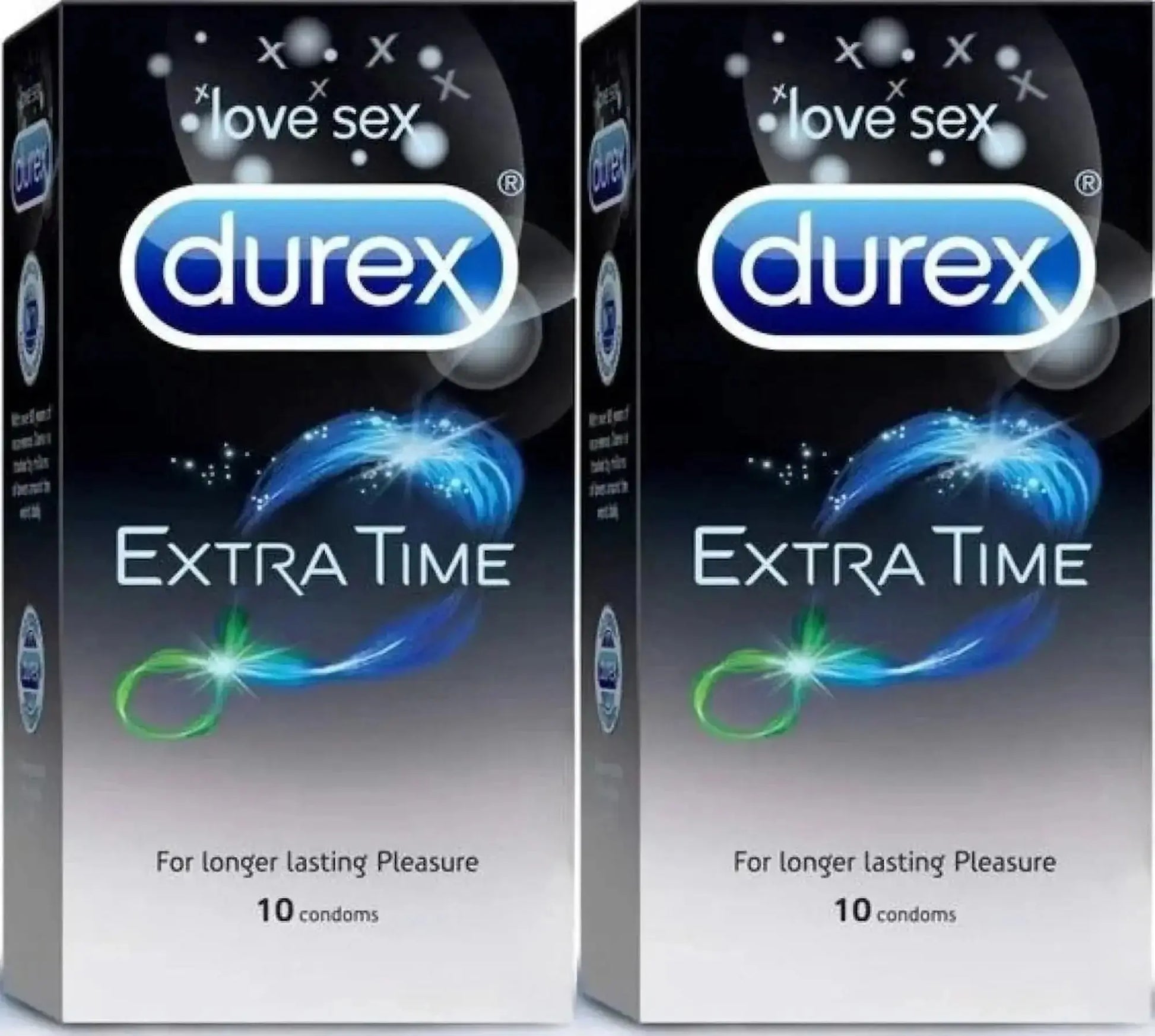 Durex Extra Time Condoms for Men – 10 Count Each (Pack of 2) | Long-Lasting Performance with Benzocaine V2deliver.com