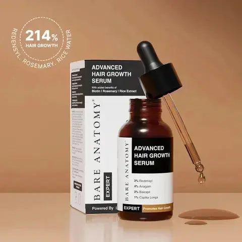 Bare Anatomy| Advanced Hair Growth Serum with Redensyl, Rosemary, Rice Water (30 ml) V2deliver.com