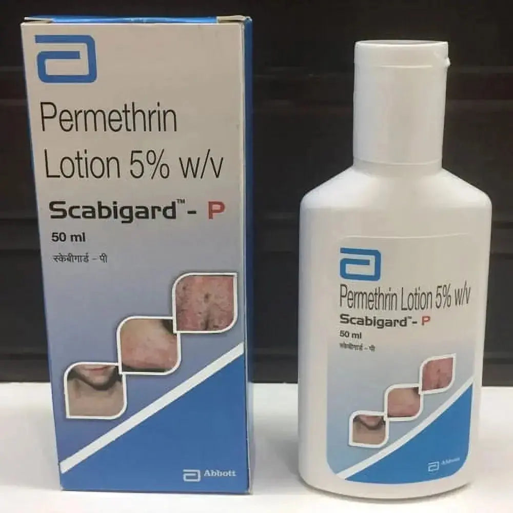 Scabigard-P Permethrin Lotion 5% for Scabies Treatment – Fast Relief from Mites & Itching (50ml × 4 Pack) - Sellzova