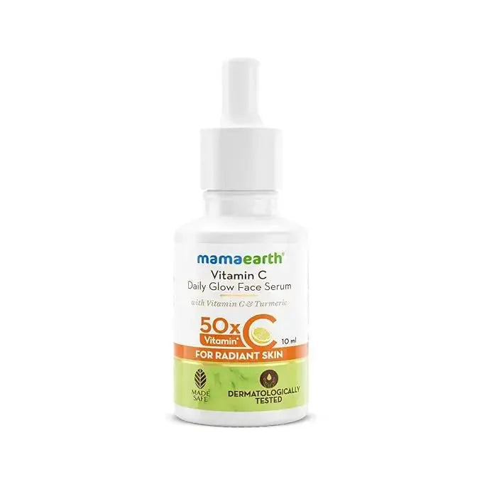 Mamaearth Vitamin C Daily Glow Face Serum | Brightens Skin, Reduces Dark Spots & Hydrates – 10ml - Sellzova