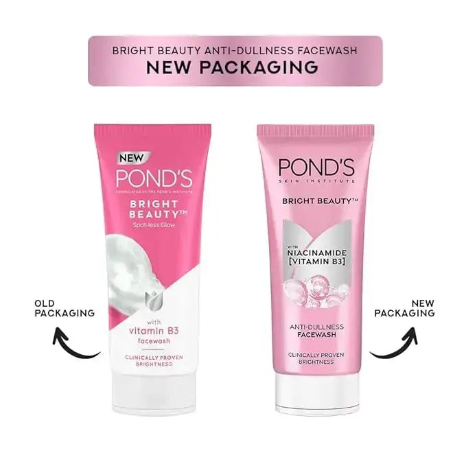 Pond’s Bright Beauty Anti-Dullness & Brightening Facewash 150g – Niacinamide-Enriched Daily Cleanser for Glass Skin & 4X Brighter Complexion - Sellzova