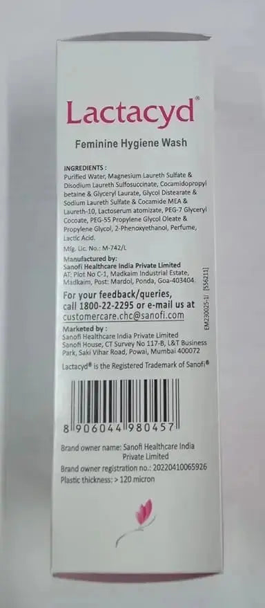 Lactacyd Feminine Hygiene Wash 100ml – Gentle Vaginal Wash for Women - Sellzova