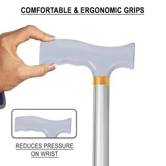 Adjustable Walking Stick – Lightweight Mobility Support for Seniors | Non-Slip Handle | Gray Walking Cane for Men & Women V2deliver.com