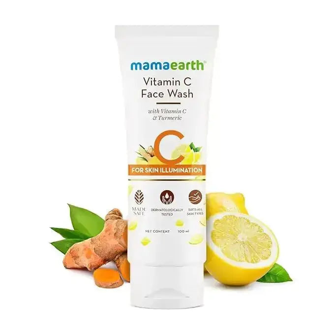 Mamaearth Vitamin C Face Wash for Healthy Skin | Brightens, Detoxifies & Gently Cleanses – 100ml - Sellzova
