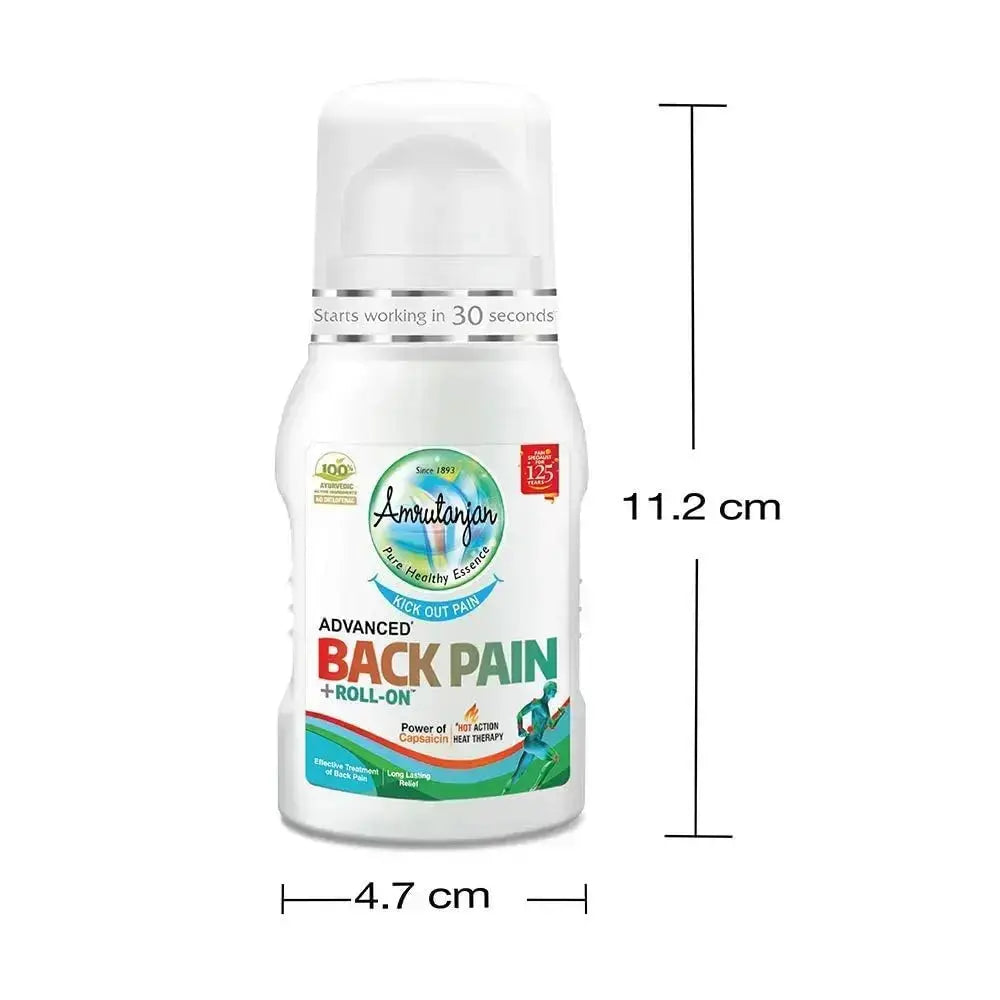 Amrutanjan Back Pain Roll-On – 50ml Each (Pack of 2) | Fast Relief from Back, Muscle & Joint Pain V2deliver.com