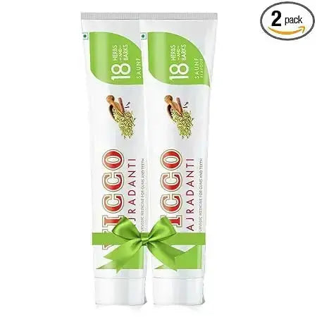 Vicco Vajradanti Saunf Flavour Toothpaste 160g (Pack of 2) – Ayurvedic Herbal Toothpaste for Strong Teeth & Fresh Breath - Sellzova