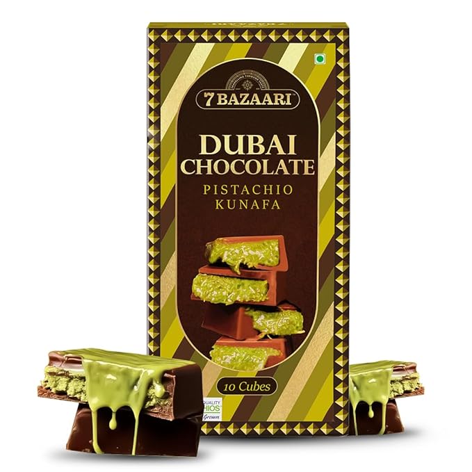 7 BAZAARI Authentic Dubai Chocolate Pistachio Kunafa