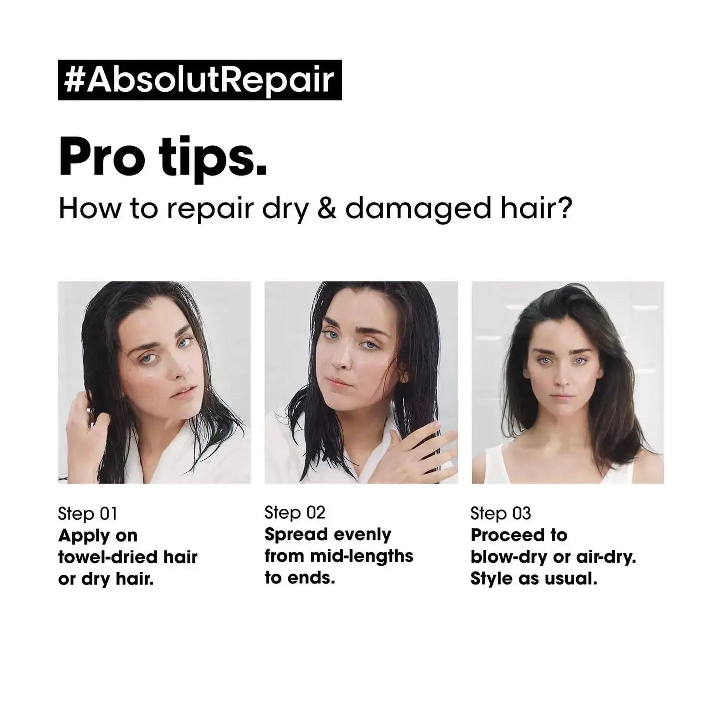 L'Oreal Professionnel Absolut Repair Shampoo 300ml & Hair Mask 250g – Intense Repair Combo for Damaged Hair - Sellzova