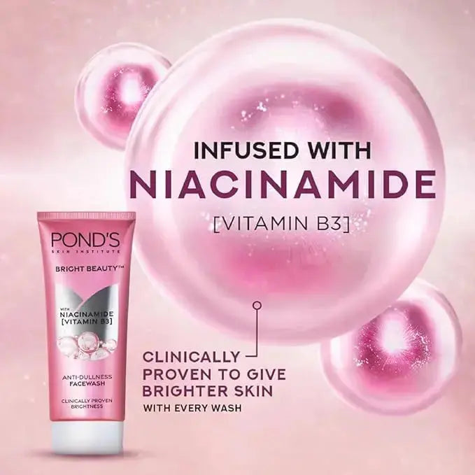 Pond’s Bright Beauty Anti-Dullness & Brightening Facewash 150g – Niacinamide-Enriched Daily Cleanser for Glass Skin & 4X Brighter Complexion - Sellzova
