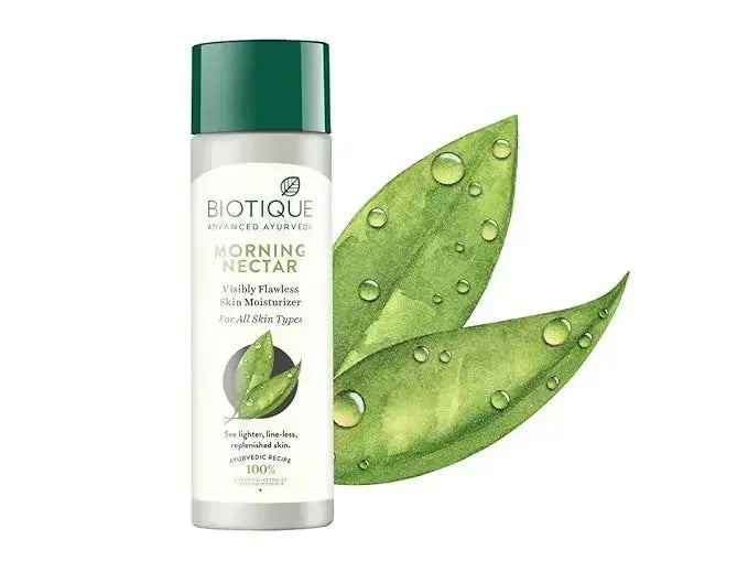 Biotique Bio Morning Nectar Flawless Skin Moisturizer – 120ml | Ayurvedic Brightening Lotion with Honey & Wheatgerm for All Skin Types V2deliver.com