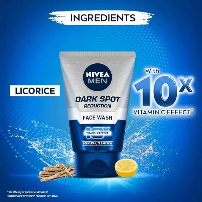 Nivea Men Advanced Whitening Face Wash 100ml (Pack of 2) | Dark Spot Reduction & Oil Control | For Fresh & Clear Skin - Sellzova