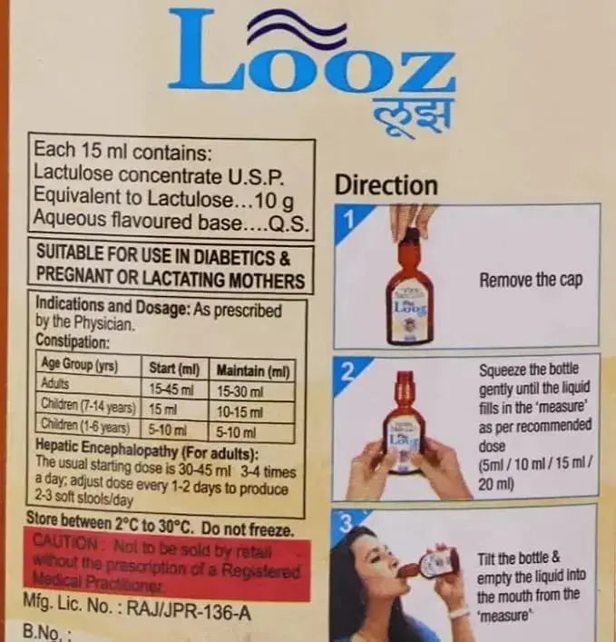 Looz Oral Solution 210ml – Lactulose Syrup for Constipation Relief - Sellzova