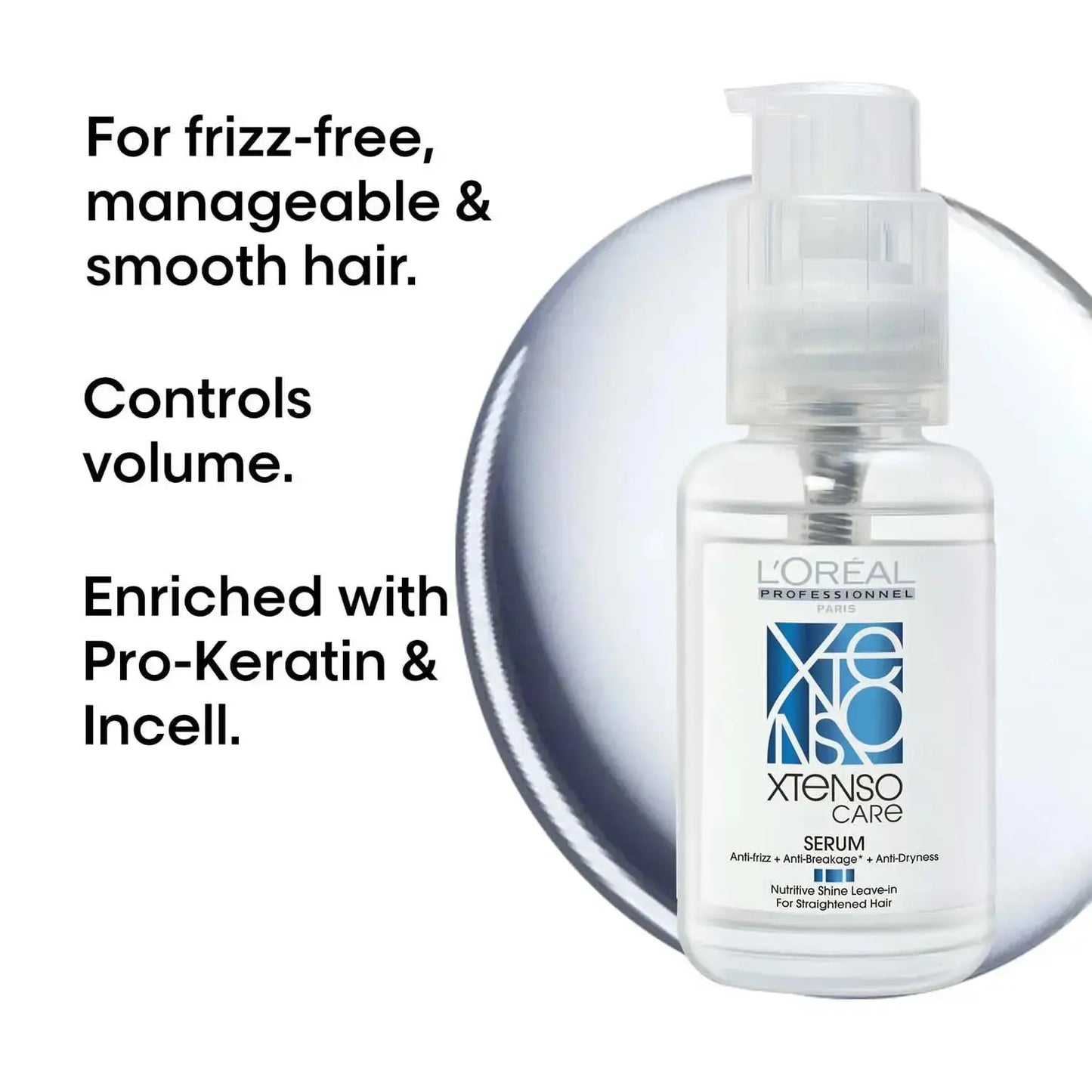 L'Oreal Professionnel Xtenso Care Serum 50ml | For Straightened & Chemically Treated Hair | Intense Frizz Control & Shine - Sellzova