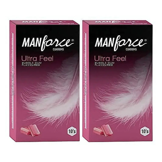 Manforce Ultra Feel Bubblegum Flavoured Condoms – Pack of 20 | Extra Sensation & Sweet Flavor - Sellzova
