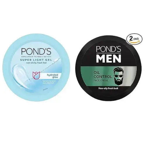 Pond’s Super Light Gel Oil-Free Moisturizer 100g & Pond’s Men Oil Control Face Crème | Daily Hydration & Oil Control Combo - Sellzova