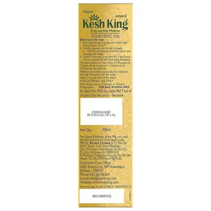 Kesh King Ayurvedic Hair Oil 300ml | Anti-Hair Fall Oil with 21 Herbs for Strong, Thick & Healthy Hair - Sellzova