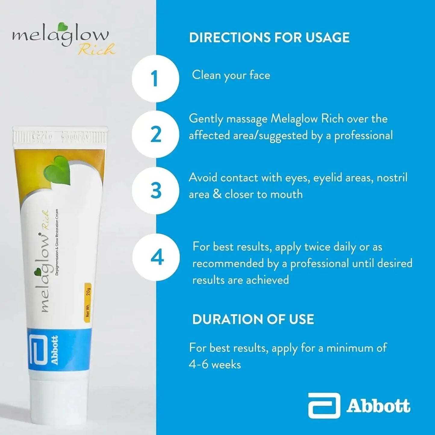 Melaglow Rich Cream 20g – Skin Brightening & Hyperpigmentation Cream - Sellzova