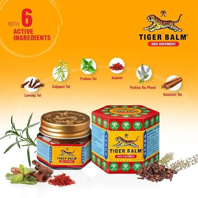 Red Tiger Balm (Pack of 2) | Herbal Pain Relief Balm for Headache, Muscle & Joint Pain - Sellzova