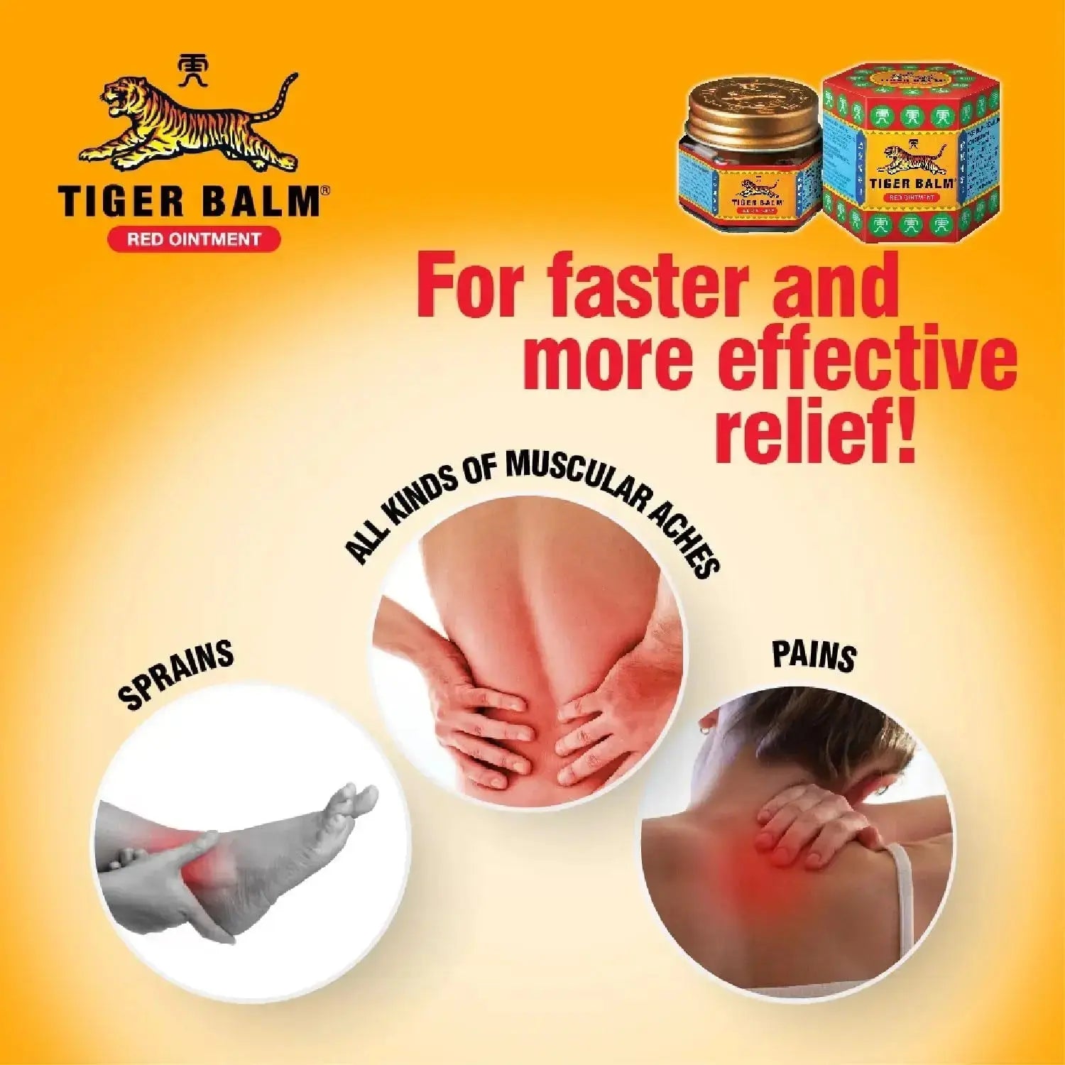 Red Tiger Balm (Pack of 2) | Herbal Pain Relief Balm for Headache, Muscle & Joint Pain - Sellzova