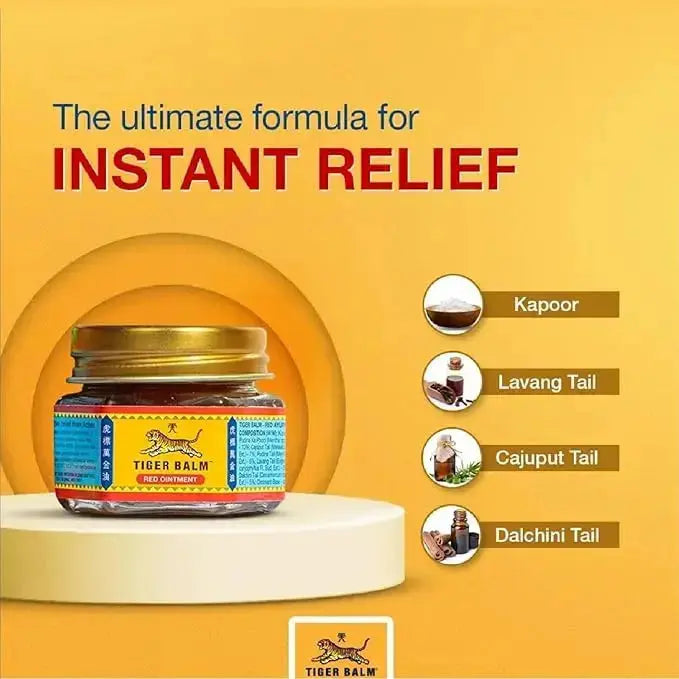 Red Tiger Balm (Pack of 2) | Herbal Pain Relief Balm for Headache, Muscle & Joint Pain - Sellzova