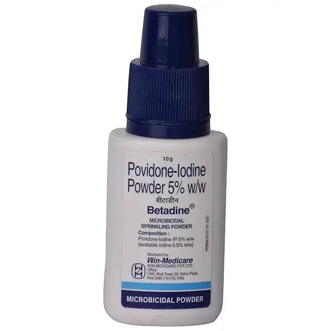 Betadine Antiseptic Powder 10g – Pack of 2 | Povidone Iodine 2.5% | Wound Healing & Infection Protection V2deliver.com