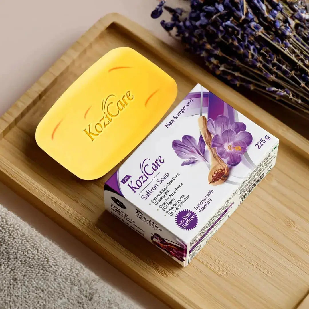 Kozicare Kojic Acid Soap & Glutathione Soap | Saffron Soap | Body Tan Removal Soap & Detan Soap | Soap For Men & Women | For Dark Spots, Excess Oil & Acne Scars | Even Out Skin Ton - Sellzova