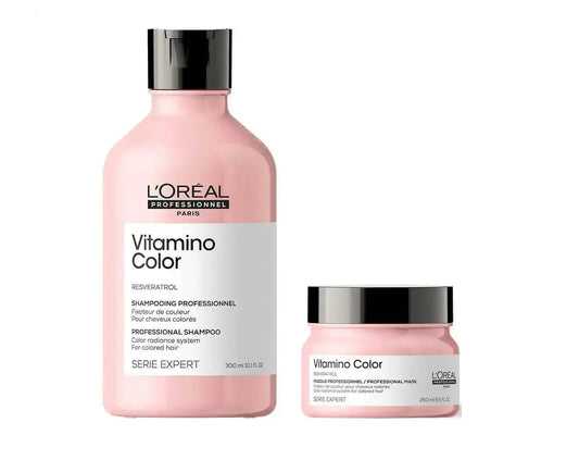 L’Oréal Serie Expert Vitamino Color Duo – Shampoo 10.1 oz & Masque 8.4 oz | Color Protection Hair Care Set - Sellzova