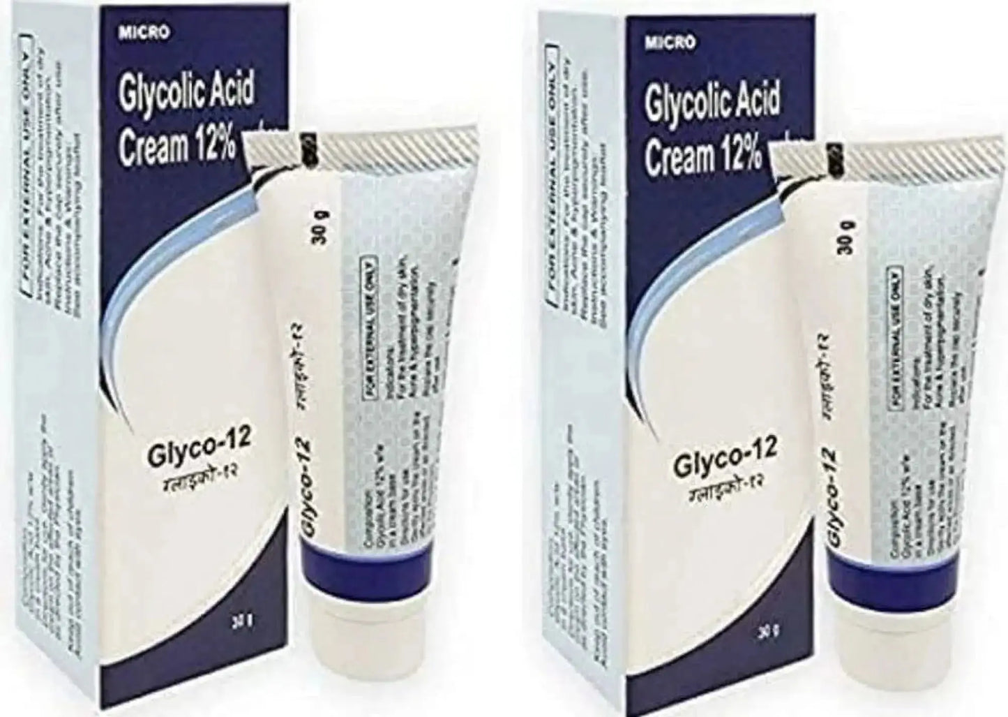 Glyco-12 Cream 30gm (Pack of 2) | Glycolic Acid Skin Cream for Dark Spots, Pigmentation & Acne Scars V2deliver.com