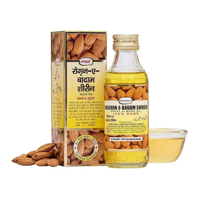 Hamdard Raughan-e-Badam Shireen 100ml | Pure Sweet Almond Oil for Skin, Hair & Wellness V2deliver.com
