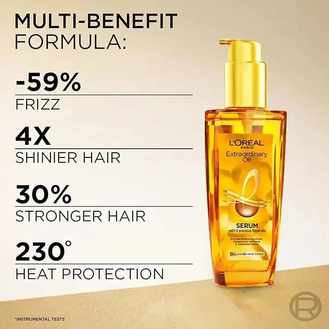L'Oreal Paris Extraordinary Oil Serum 100ml – Anti-Frizz & Deep Nourishment for All Hair Types - Sellzova