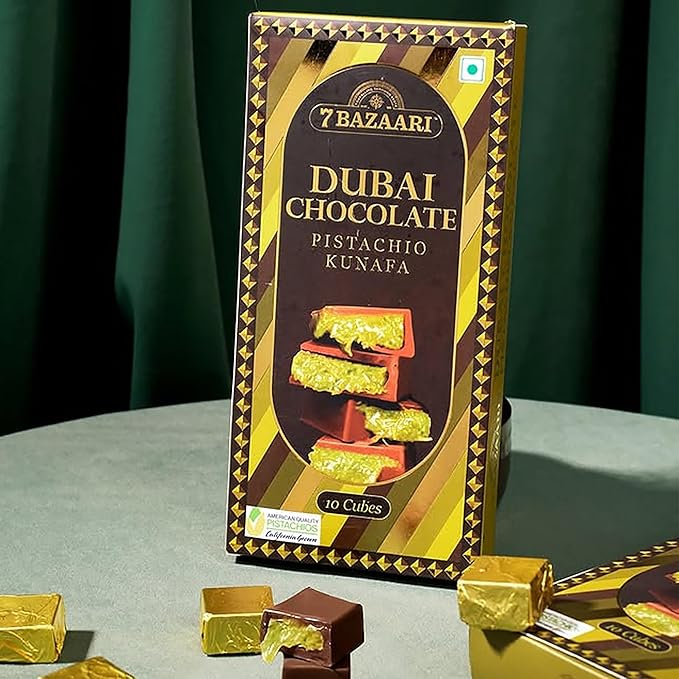 7 BAZAARI Authentic Dubai Chocolate Pistachio Kunafa