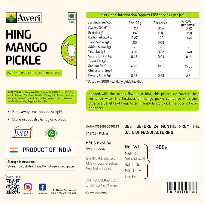 Aweri Hing Mango Pickle – Bold Flavours