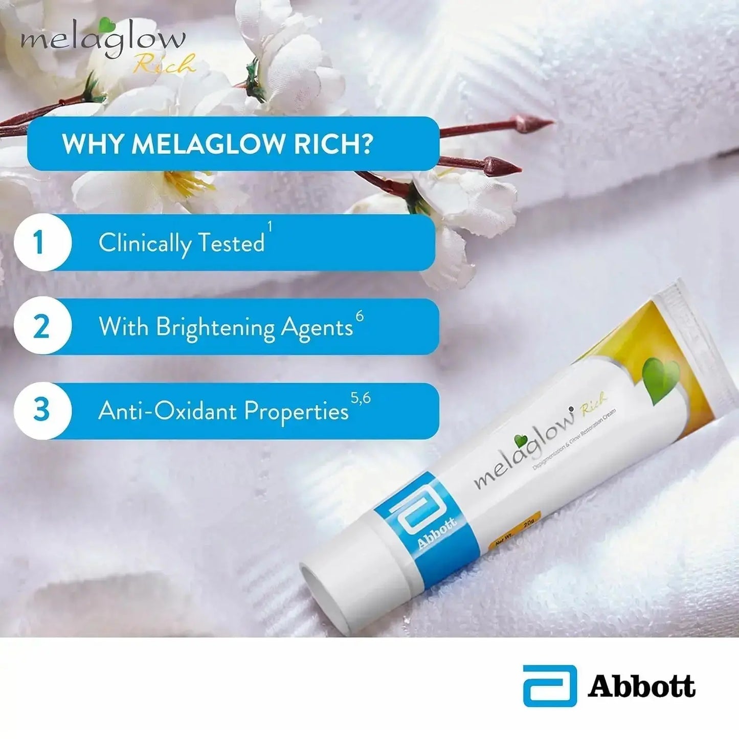 Melaglow Rich Cream 20g – Skin Brightening & Hyperpigmentation Cream - Sellzova