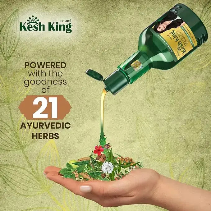 Kesh King Ayurvedic Hair Oil 300ml | Anti-Hair Fall Oil with 21 Herbs for Strong, Thick & Healthy Hair - Sellzova