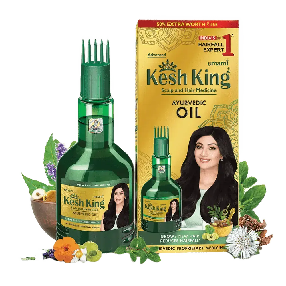 Kesh King Ayurvedic Hair Oil 300ml | Anti-Hair Fall Oil with 21 Herbs for Strong, Thick & Healthy Hair - Sellzova