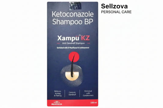 Xampu KZ Ketoconazole Shampoo BP packaging on a white background