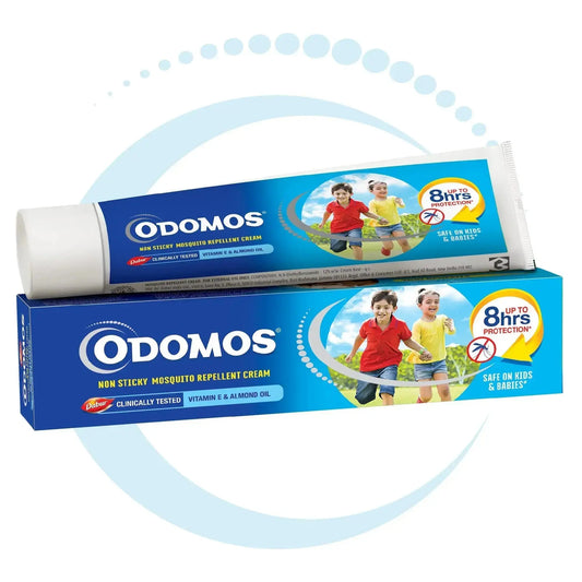 Dabur Odomos Mosquito Repellent Cream 50g – Non-Sticky with Vitamin E & Almond V2deliver.com