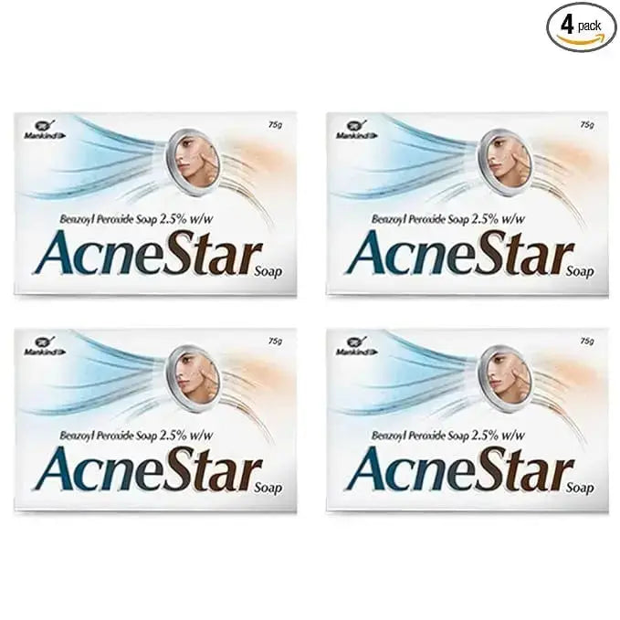 Acnestar Anti-Acne Soap Bar – 75g (Pack of 4) | Deep Cleansing Sulphur-Based Soap for Pimples, Oily & Acne-Prone Skin V2deliver.com