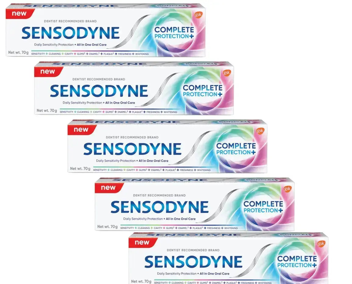 Sensodyne Complete Protection Toothpaste – 70g (Pack of 5) | Daily Oral Care for Sensitive Teeth & Gum Health - Sellzova
