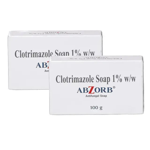 Abzorb Antifungal Soap Bar 100gm (Pack of 2) – Clotrimazole Soap for Ringworm, Jock Itch & Athlete’s Foot V2deliver.com