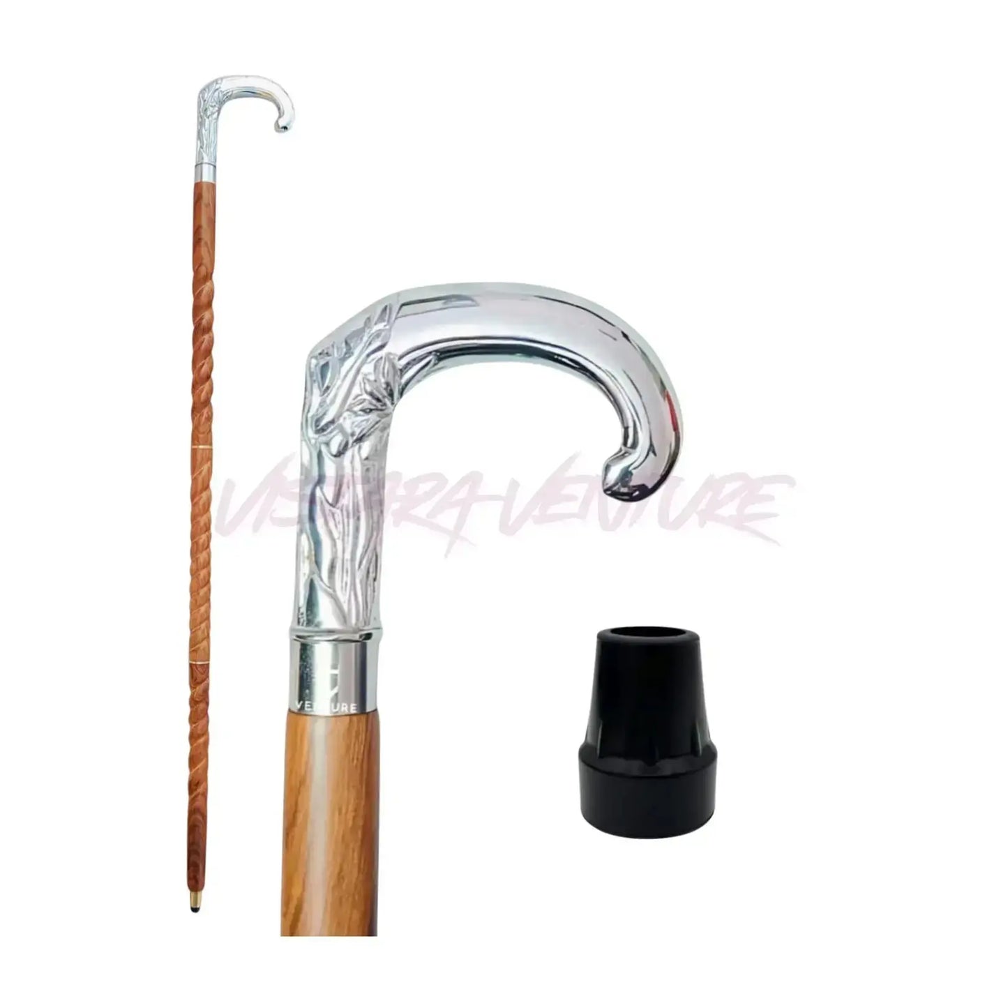 Walking Cane with Brass Handle – Handmade 36" Wooden Walking Stick for Men & Women – brass handle walking stick - Sellzova