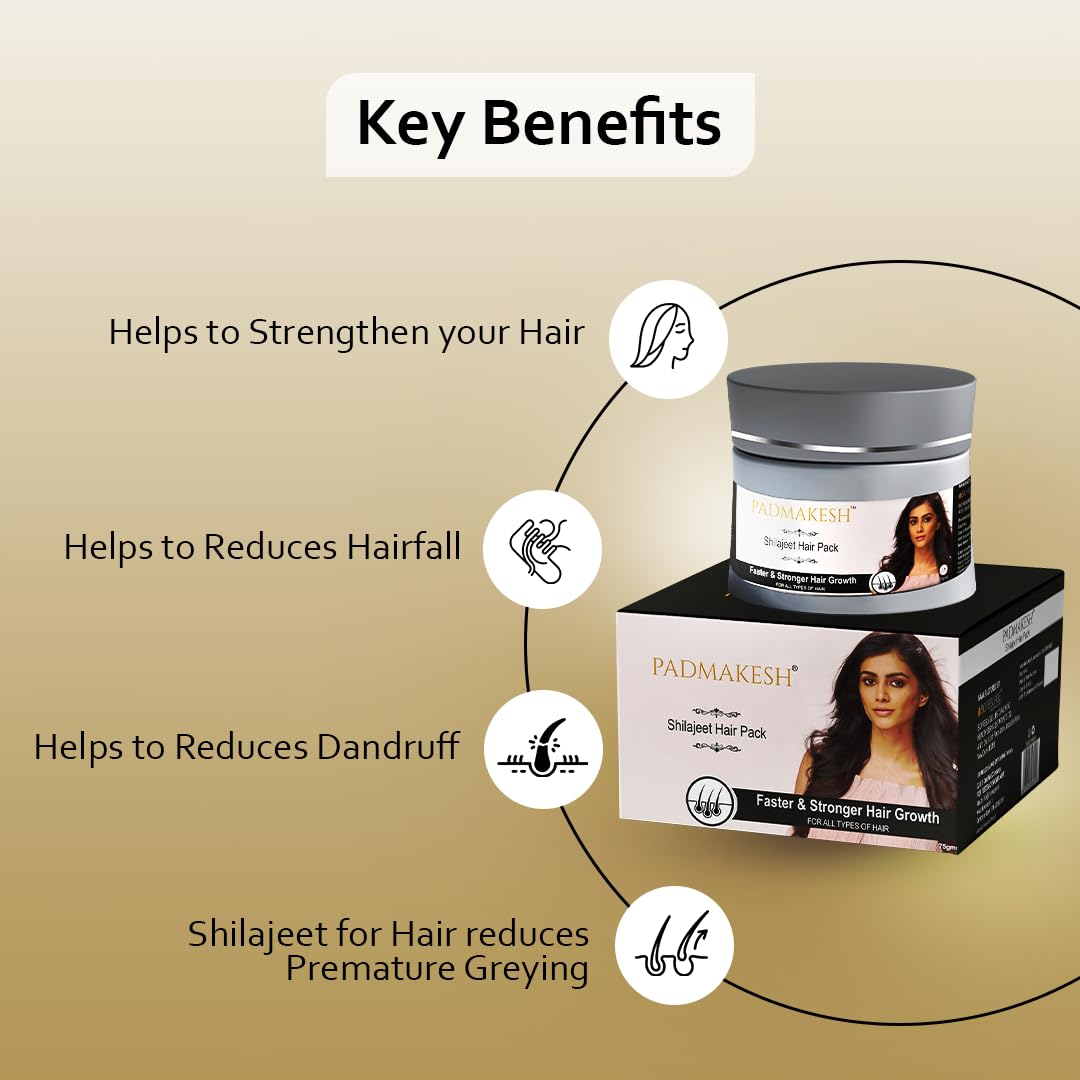BIO RESURGE LIFE Padmakesh Shilajit Natural Hair Pack (75 gm)