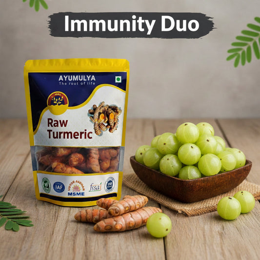 Ayumulya Raw Turmeric and Indian Gooseberry Ka combo 500g Each